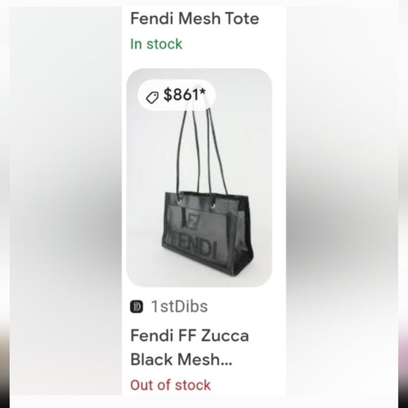 SOLD FENDI AUTHENIC VINTAGE BAG! Made it Italy! Black bag leather & Black mesh! - Picture 7 of 7